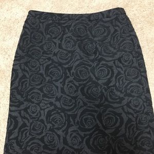 Loft rose pencil black skirt - size 0P